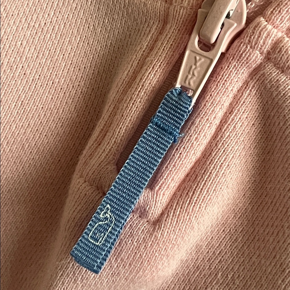 Vineyard Vines Casual Preppy Pink Quarter Zip Cotton Pop Up Collar Sweatshirt M - Picture 7 of 16